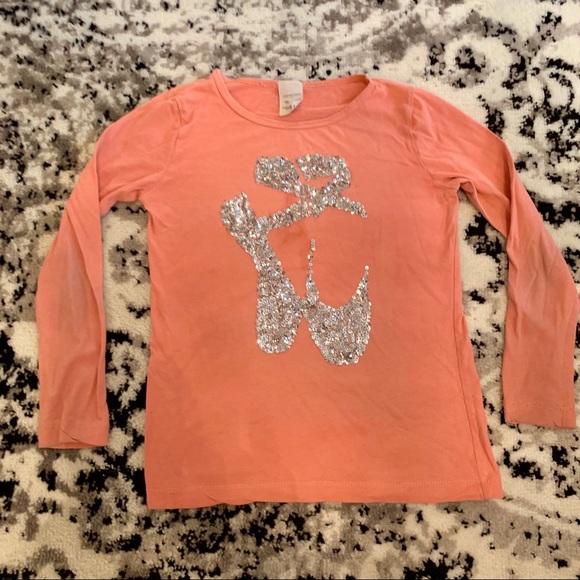 Crewcuts Other - Crewcuts Novelty Sequined Ballet Shoe Tee